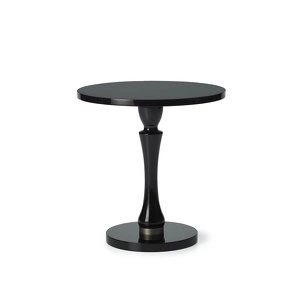 Приставной столик Preston отделка черный глянцевый ясень, цвет металла латунь