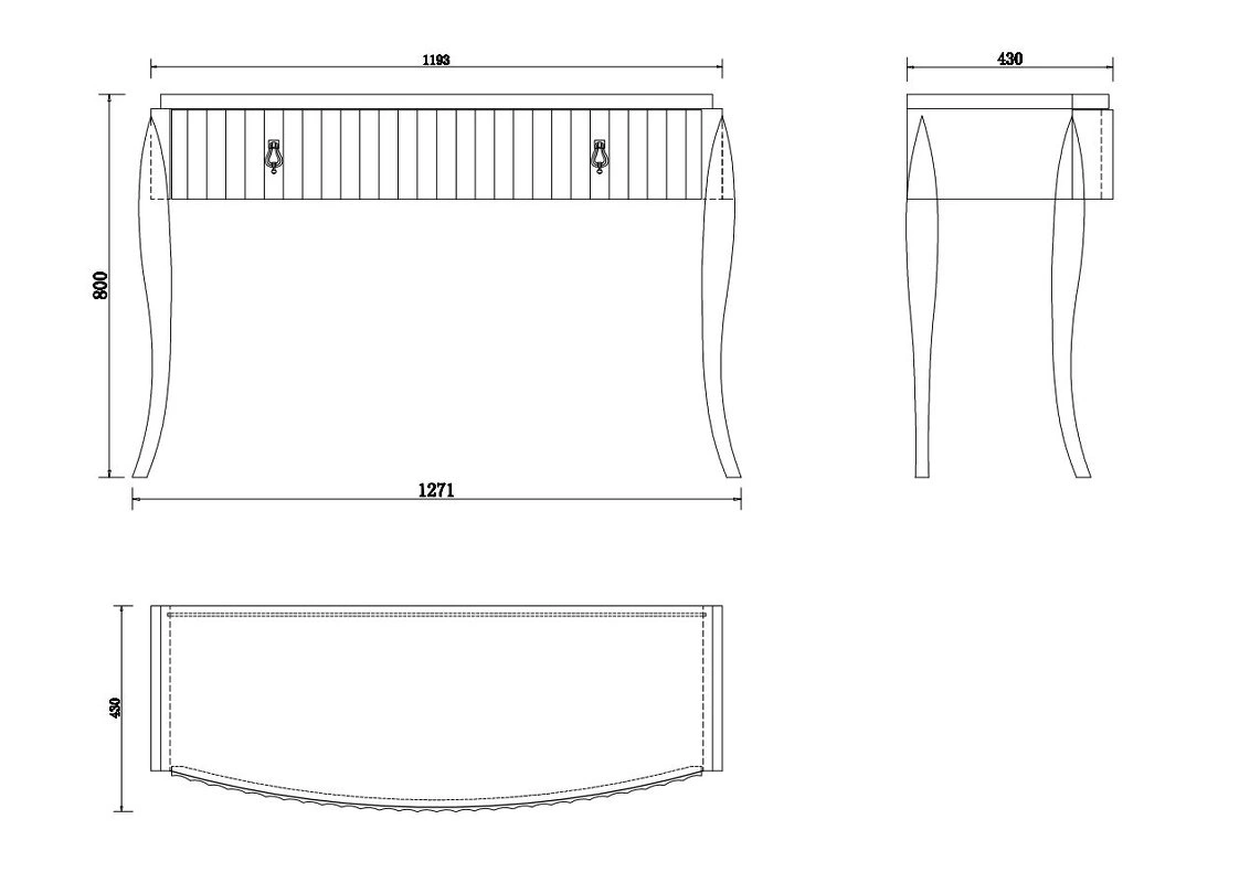 Туалетный столик отделка матовый бежевый лак от FRATELLI BARRI, FB.CS.RIM.684