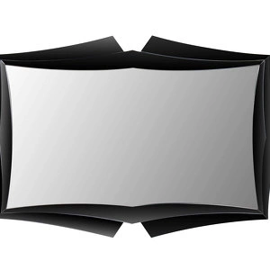 Зеркало Vivienne отделка черный матовый лак, белое стекло